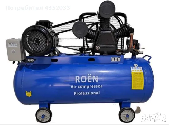200 л. Компресор за въздух / 380в. Дебит 900л/мин 12.5 бара, снимка 1