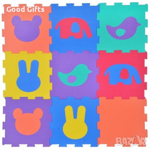 Детски подов пъзел Животни 31,5x31,5 см (9 части)