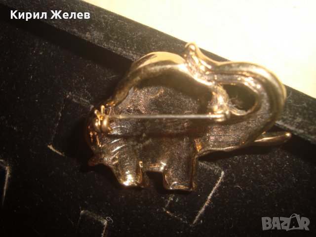 СТАРА БРОШКА - СЛОНЧЕ БРОНЗ ПОЗЛАТА СТАРО ВИНТИДЖ БИЖУ 22813, снимка 3 - Антикварни и старинни предмети - 34528840