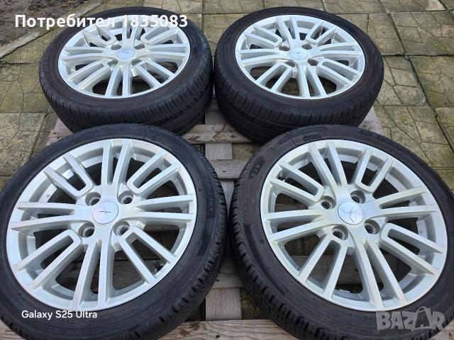 Лети джанти 16ки 4х114.3 Mitsubishi + летни гуми 205/45/16, снимка 3 - Гуми и джанти - 53297174