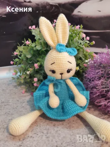 Подаръци за Св. Валентин, Плетена играчка Зайче-балерина, ръчно изработени,прекрасен подарък, снимка 8 - Романтични подаръци - 48067351
