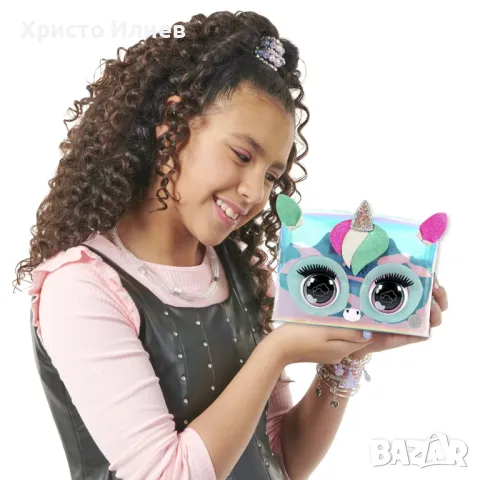 Детска Интерактивна чанта еднорог PURSE PETS с отблясък и звуци Spin Master, снимка 5 - Други - 47457588