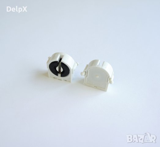 Държач/фасунга къс за луминисцентни и UV лампи с цокъл T8 250V, снимка 1