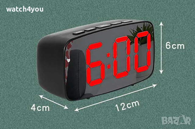 НОВ ПОСТОЯННО СВЕТЕЩ LED ЧАСОВНИK С ГОЛЕМИ СВЕТЕЩИ ЦИФРИ НА ТОК. СВЕТЕЩИ ЧАСОВНИЦИ. БУДИЛНИК АЛАРМА, снимка 3 - Други - 36175431