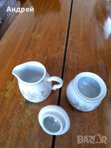 Стар порцеланов комплект,захарница,каничка, снимка 4 - Други ценни предмети - 40876367