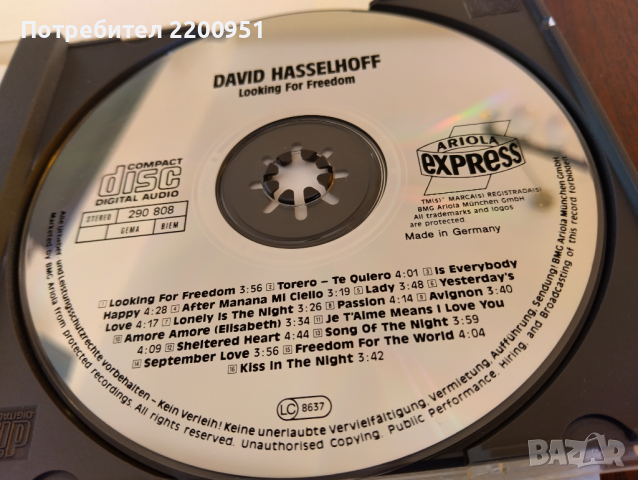 DAVID HASSELHOFF, снимка 5 - CD дискове - 44826104