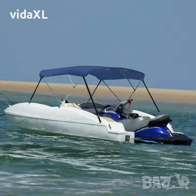 vidaXL Тента за лодка, 3 дъги, синя, 183x140x137 см（SKU:92363）, снимка 2 - Части - 48154299