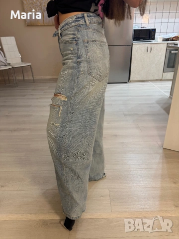 Дънки висока талия с обърнат колан, снимка 4 - Дънки - 53649142