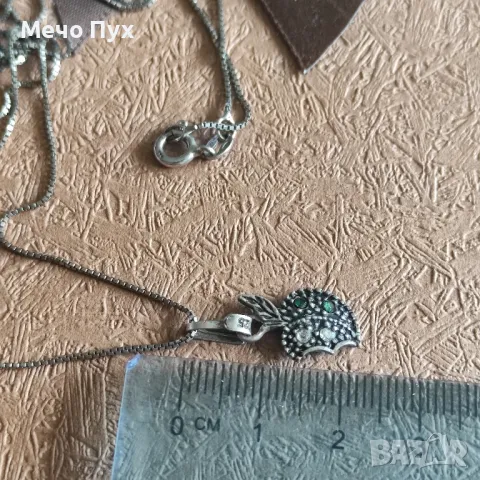 Сребърен синджир с висулка Ябълка (314), снимка 5 - Колиета, медальони, синджири - 48835204