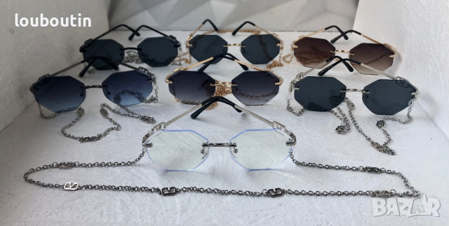 Valentino дамски слънчеви очила Осмоъгълник с верижка синджир, снимка 13 - Слънчеви и диоптрични очила - 44600680