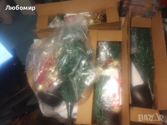 5бр.Малка коледна елха 60 см, Siebwin Green Мини настолна коледна елха със звездна коледна елха,

, снимка 2 - Декорация за дома - 49224965