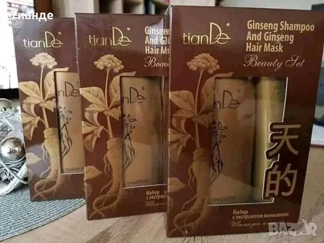 КОМПЛЕКТ ЗА КОСА С ЕКСТРАКТ ОТ ЖЕН ШЕН (Шампоан + Маска)🌱🌱🌱, снимка 1