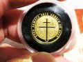 Златна инвестиционна монета 585/100 - 14к - 18 мм  - Исус Христос Вседържител  - съхранявана е в кап, снимка 4