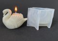 3D лебед с поставка за свещ свещник силиконов молд форма фондан смола гипс шоколад декор, снимка 1 - Форми - 42365058
