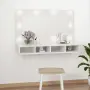 vidaXL Огледален шкаф с LED, бял гланц, 90x31,5x62 см（SKU: 808897）, снимка 2