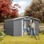 Метална градинска къща за инструменти с вентилация и заключване - 277 × 299 × 192 см, снимка 1