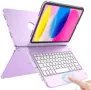 Нов LKV 360° Въртящ калъф с Bluetooth клавиатура за iPad 10.9" A16 10th Gen таблет Айпад кейс защита, снимка 1