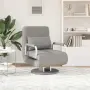 vidaXL Въртящ се разтегателен фотьойл, светлосив, текстил, снимка 3