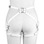 BDSM бял кожен харнес нашийник колан с панделки за тяло, снимка 4
