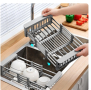 Кухненски телескопичен разтегателен сушилник за мивка, 30 x 22,5 x 9,5 см, снимка 1 - Други стоки за дома - 44699341