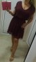 Супер лекичка шифонена рокля в цвят бордо със златист кант, снимка 1 - Рокли - 40911732