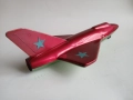 Стара СССР тенекиена играчка самолет-изтребител Миг., снимка 4