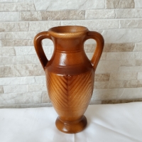 Стара керамична ваза - амфора - 22см, снимка 1 - Антикварни и старинни предмети - 36105812