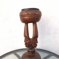 Ръчна дърворезба- африкански пепелник №1019, снимка 1 - Антикварни и старинни предмети - 34537596