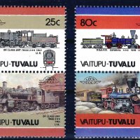 Тувалу /Вайтупу/ 1986 - Leaders of the World 2 локомотиви  MNH, снимка 1 - Филателия - 42366259