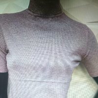 дамско поло къс ръкав с ламе, снимка 4 - Блузи с дълъг ръкав и пуловери - 34839722