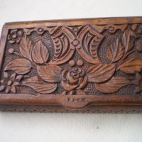 Дърворезба Стара кутия за дрънкулки ръчно направета , снимка 4 - Антикварни и старинни предмети - 41837677