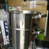 Тенджера от неръждаема стомана 30 см 16 литра за готвена на пара и кускус, снимка 6 - Съдове за готвене - 41429224