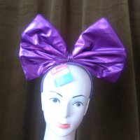 Диадема с голяма лачена лилава  пандела, снимка 1 - Аксесоари за коса - 34433157
