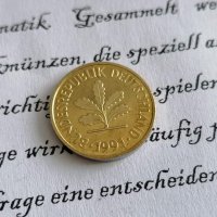 Монета - Германия - 5 пфенига | 1991г.; серия D, снимка 2 - Нумизматика и бонистика - 34790190