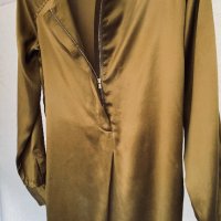 Красива копринена блуза ELÉGANCE цвят горчица, снимка 4 - Корсети, бюстиета, топове - 42012977