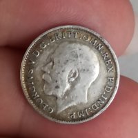 3 пенса 1919 г сребро Великобритания , снимка 3 - Нумизматика и бонистика - 41574129