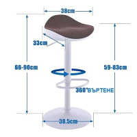 Бар столове EUYY102-KS-1919WH-CF, снимка 6 - Столове - 44841235