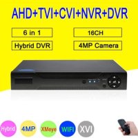 6в1 Мултихибриден 16 Канален 4K Hexaplex XVR DVR за AHD CVI TVI XVI IP CVBS 4MPx,3MPx,2MPх Камери, снимка 1 - Комплекти за видеонаблюдение - 41479967