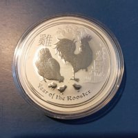 Лунар ll 2017 Годината на петела-1 унция сребърна монета 999.9, снимка 1 - Нумизматика и бонистика - 42599179