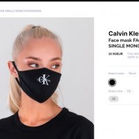 CALVIN KLEIN JEANS Нова Текстилна маска Face Cover Single Mono , снимка 4 - Други - 39198090