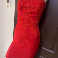 Червена вечерна рокля ! , снимка 3 - Рокли - 39727622