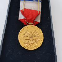 Френски сребърен позлатен медал, снимка 7 - Антикварни и старинни предмети - 36192127