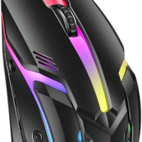 Arfriqka AFKA RGB геймърска мишка | Високопрецизна 10000DPI |(черна) акумулаторна кабелна, снимка 2 - Клавиатури и мишки - 44642300