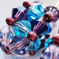 Звездни купове -- обеци с кристали и Миюки мъниста, снимка 12 - Обеци - 41318415
