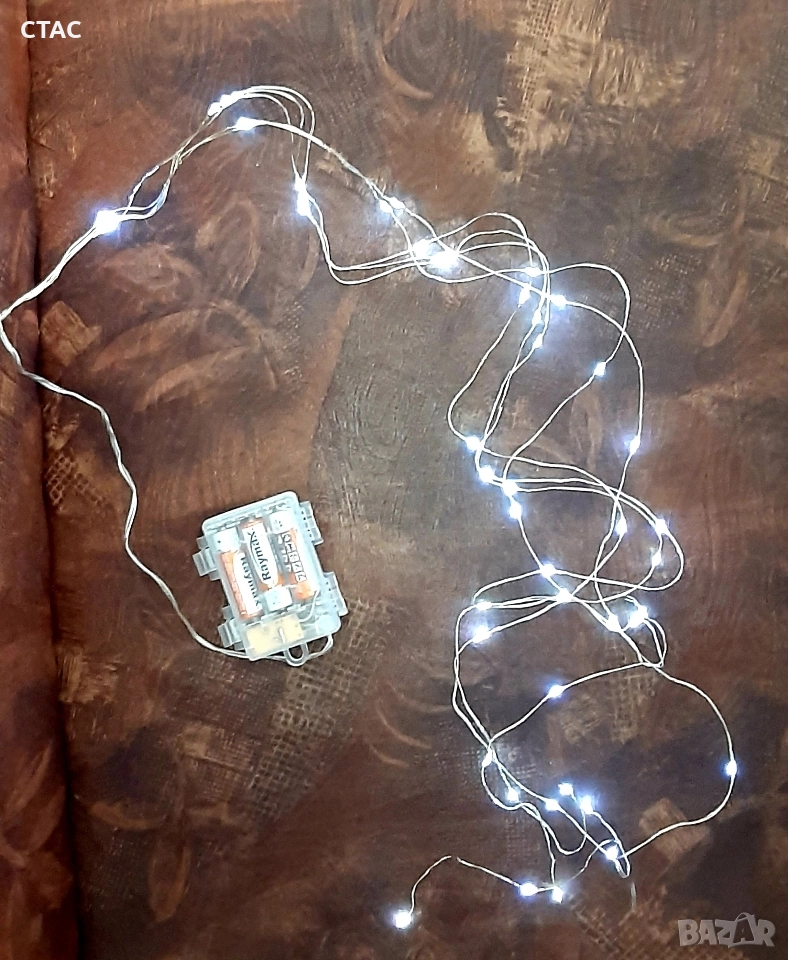 Светещи гирлянди иДве малки слончета за здраве и късмет, снимка 1