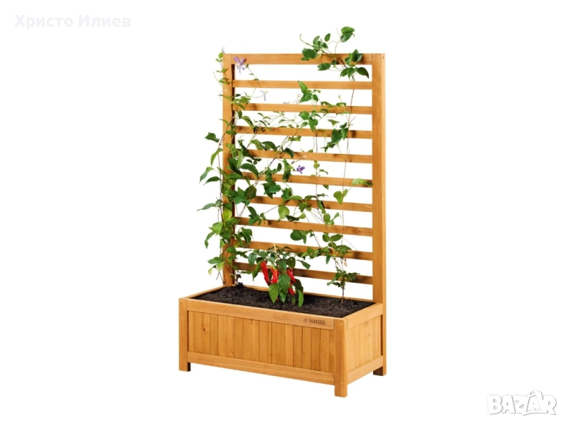 Саксия с пергола Дървено съндъче Parkside, снимка 1
