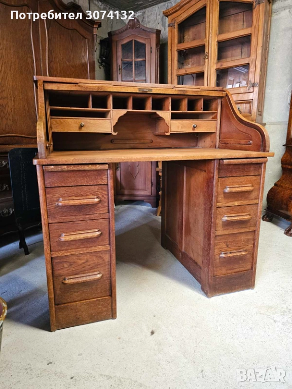 Масивно дъбово писалище в перфектно състояние, снимка 1