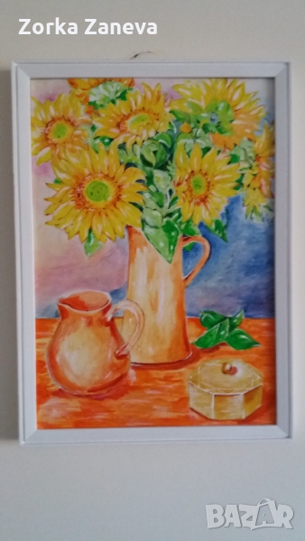 Картина с рамка,рисувана на ръка., снимка 1