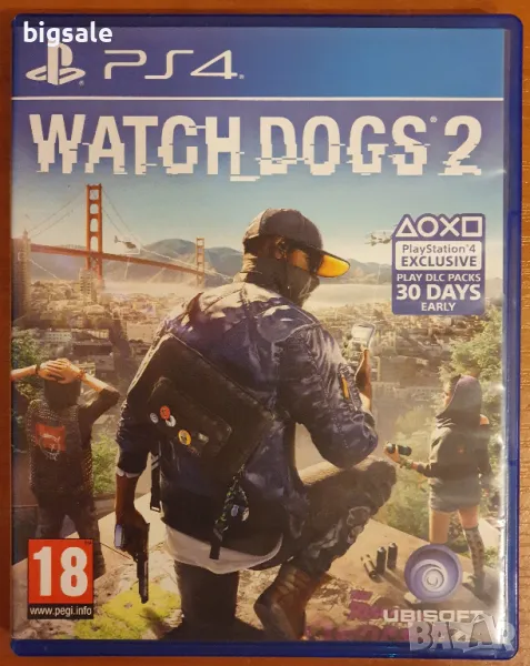 Перфектен диск с игра WATCH DOGS 2 PS4 Playstation 4 Плейстейшън 5 PS5, снимка 1