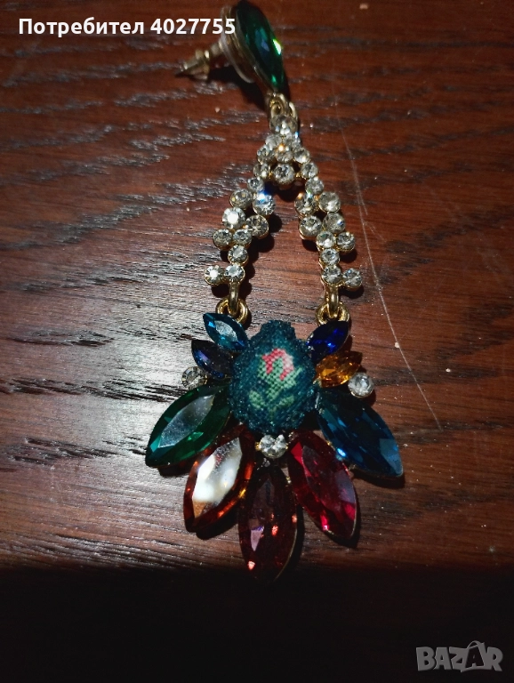 Обеци с ръчно ушит гоблен , снимка 1